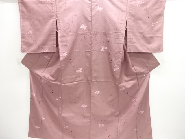 JAPANESE KIMONO / ANTIQUE HITOE OMESHI KIMONO / TAISHO ROMAN STYLE / WOVEN FLOWER